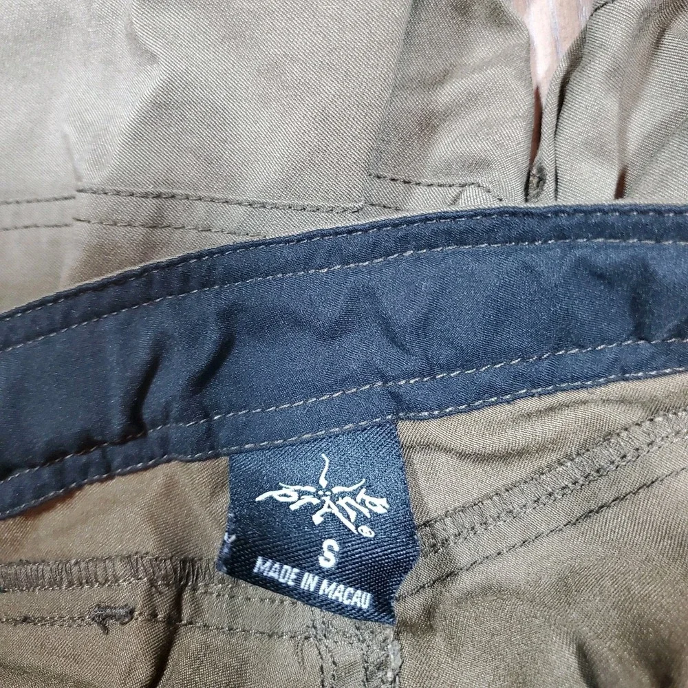 PrAna Pants Men Small Breathe Belted‎ Brown Lightweight Zippered Cargo Pockets